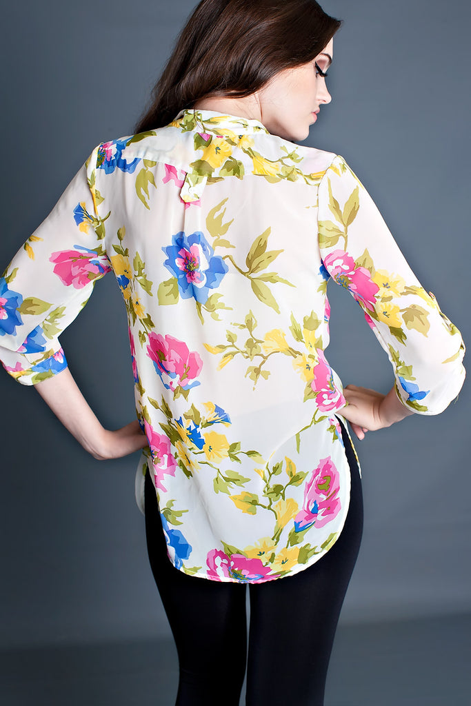 Bloom Floral Top-Ivory