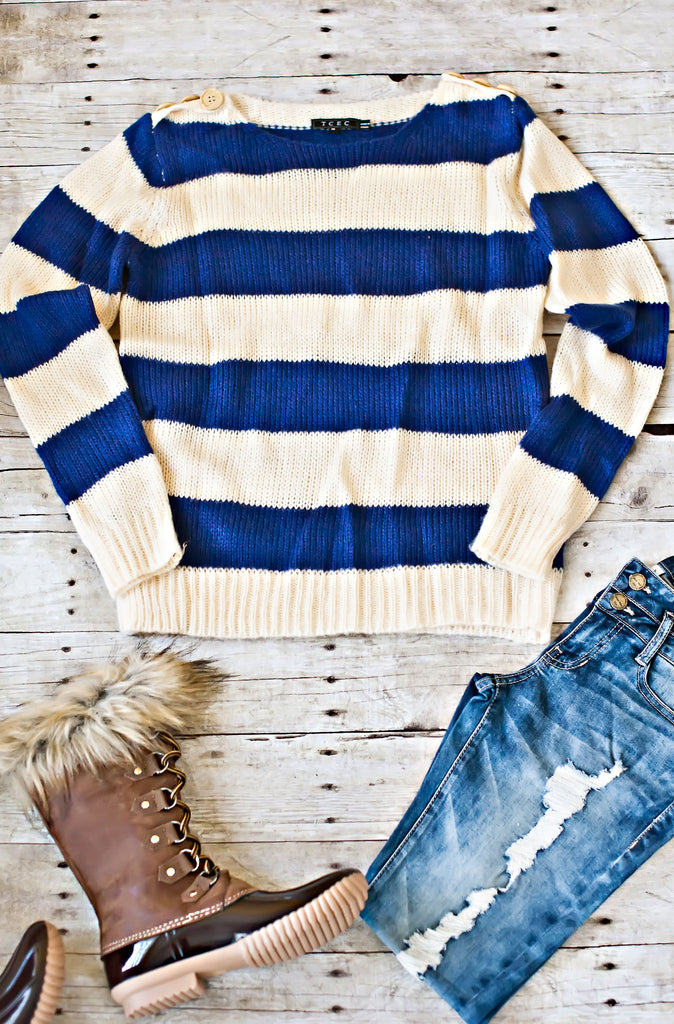 Blue Striped Sweater