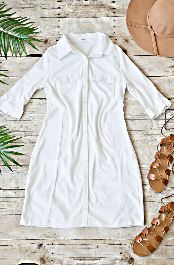 Casual Day Dress-White
