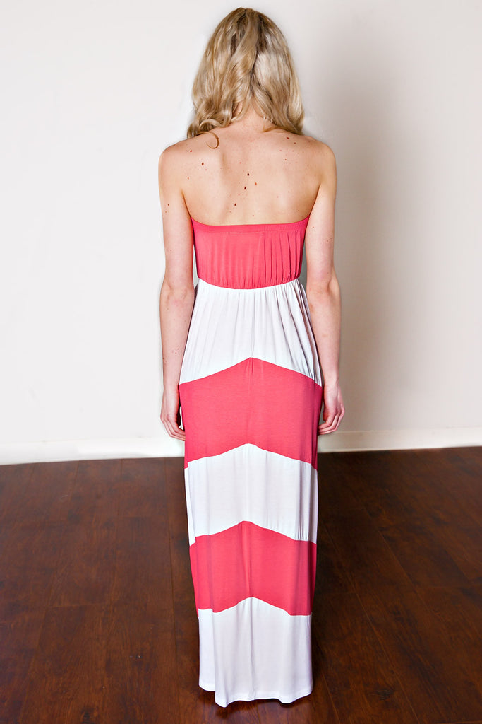 Jasmine Colorblock Dress-Coral