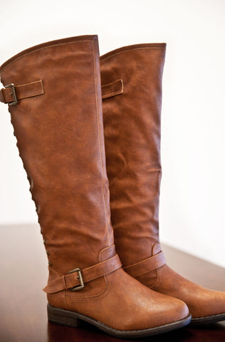Walk This Way Boots-Cognac