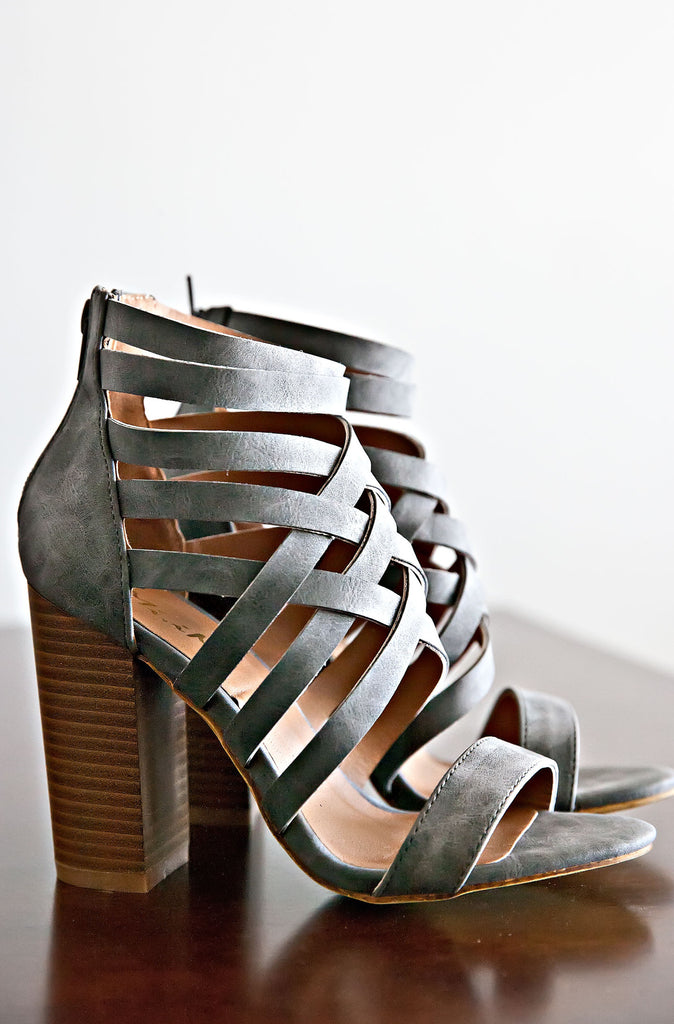 Crossover Heels-Grey
