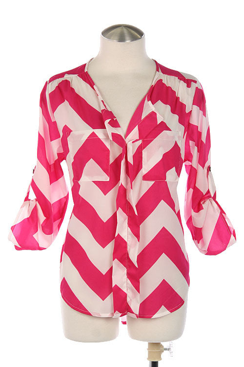 Catch A Wave Top-Fuchsia