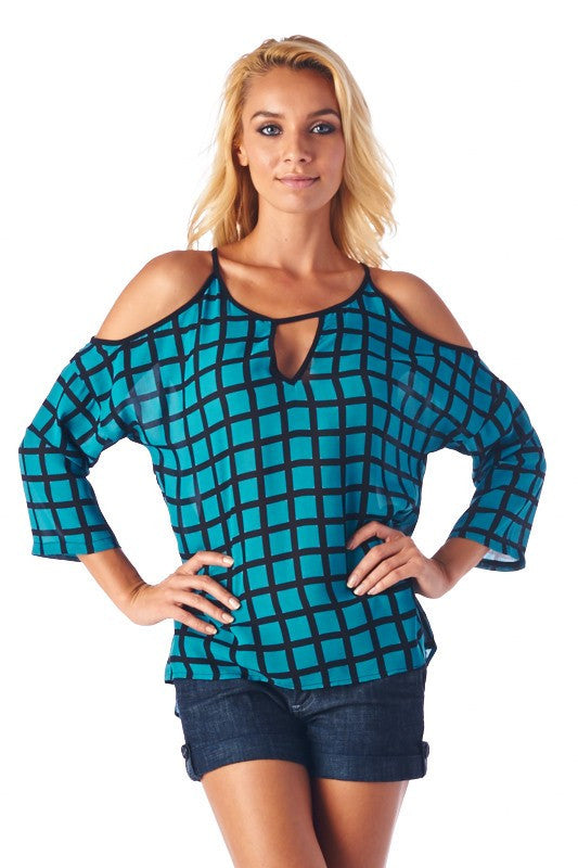 Hello Sexy! Open shoulder Top- Jade