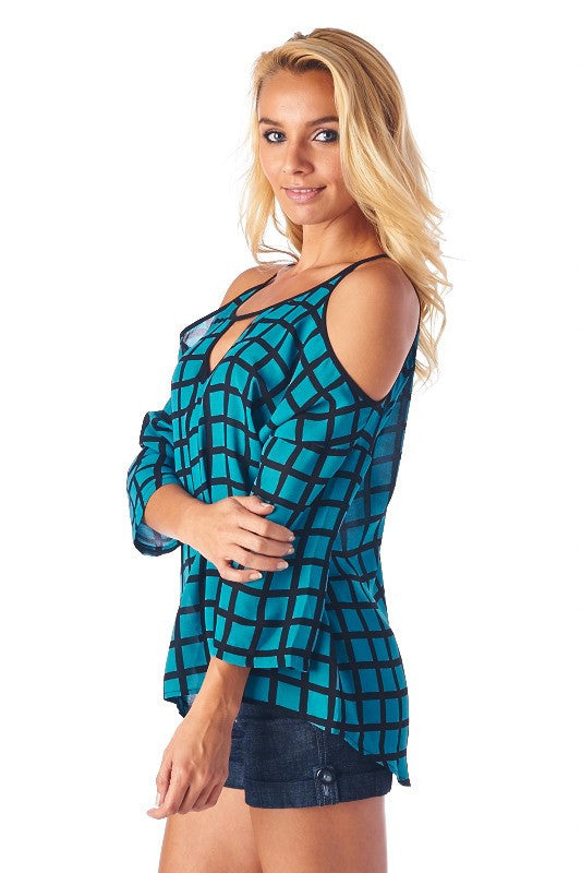 Hello Sexy! Open shoulder Top- Jade