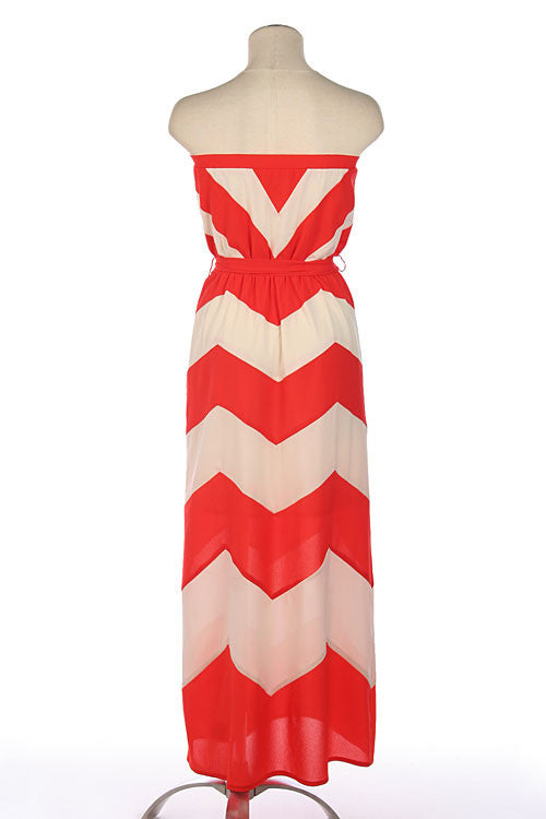Nantucket Chevron Maxi Dress-Jade