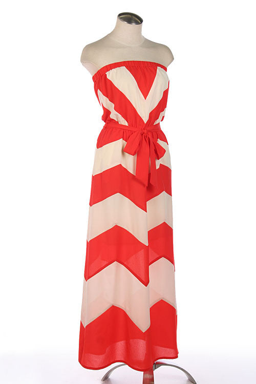 Nantucket Chevron Maxi Dress-Jade