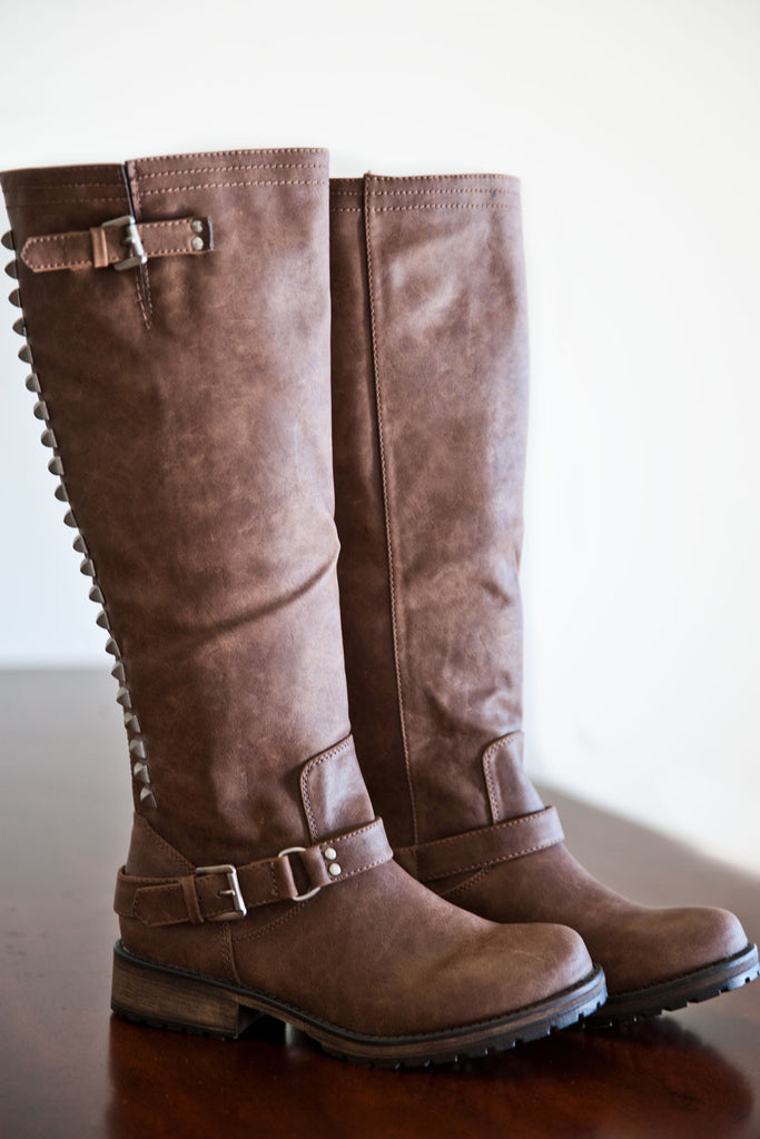 Dirt Road Studded Boots- Brown