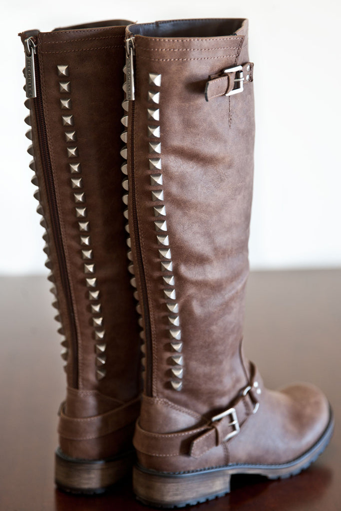 Dirt Road Studded Boots- Brown