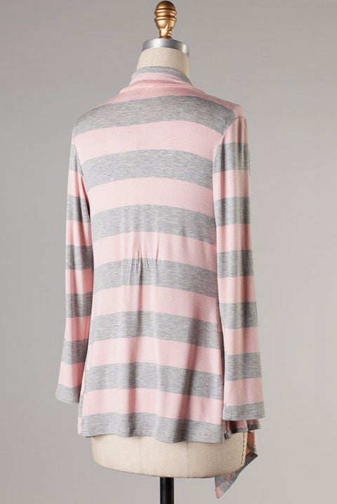 Down Memory Lane Striped Cardigan-Black/White