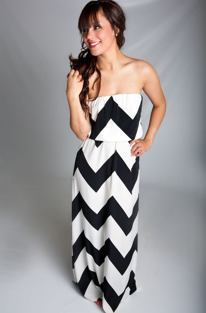 Downtown Chevron Maxi Dress