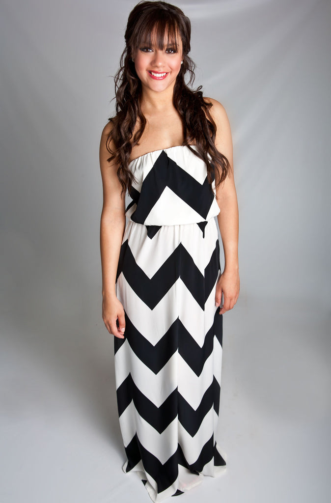 Downtown Chevron Maxi Dress