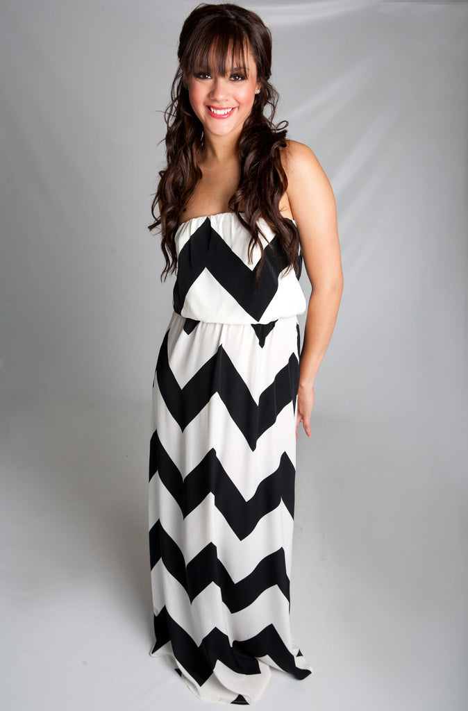 Downtown Chevron Maxi Dress