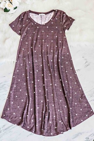 SWEETNESS POLKA DOT DRESS-WINE