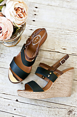 ELISE SANDALS-Black/Brown