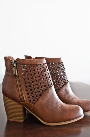Emerson Ankle Booties-Cognac