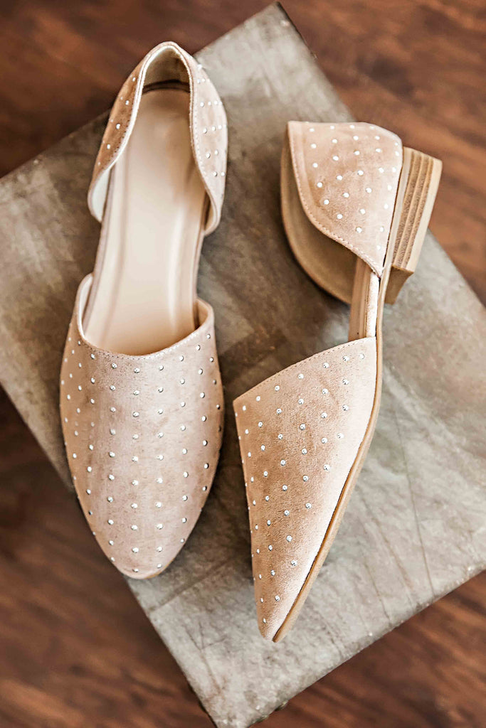 Essie Studded Flats-Warm Taupe