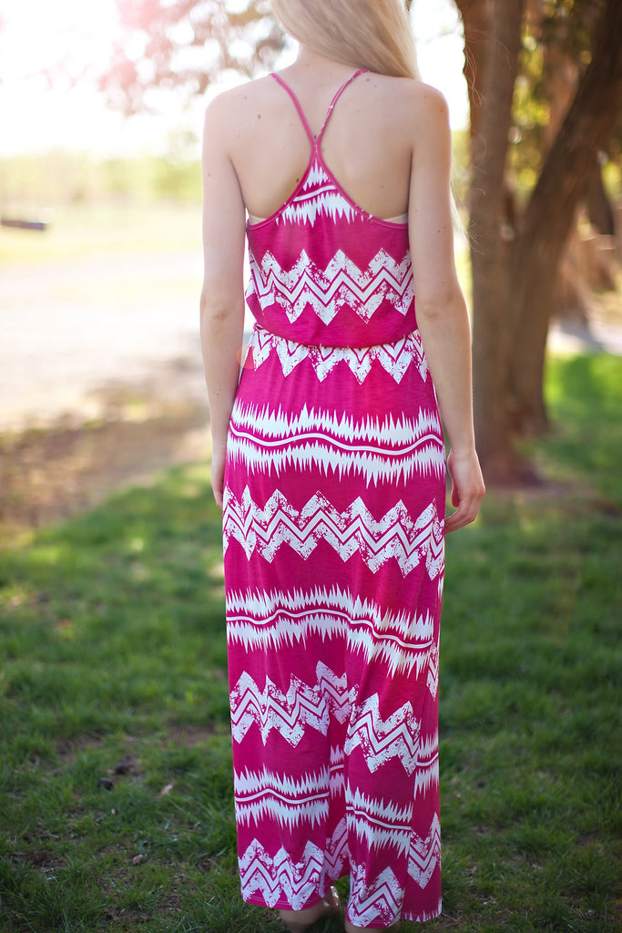 Expect Great Things Maxi Dress-Hot Pink