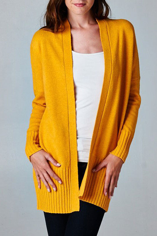 Fall Into Place Cardigan-Mustard