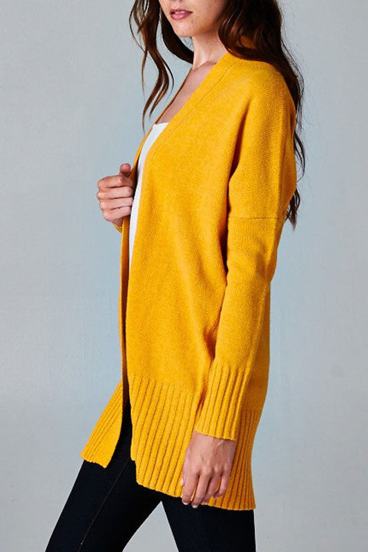 Fall Into Place Cardigan-Mustard