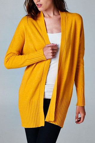 Fall Into Place Cardigan-Mustard