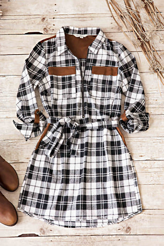 Black And White Plaid Dress