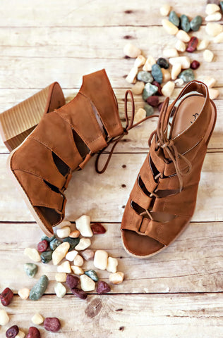 Crossfire Lace Up Shoes-Rust