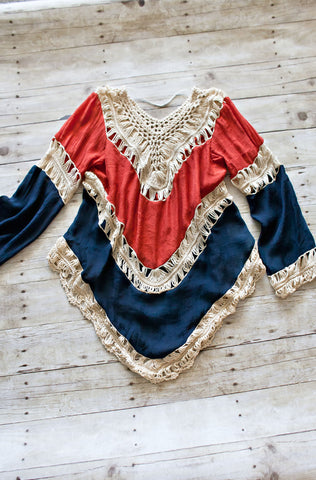 Go Team Top- Orange Navy