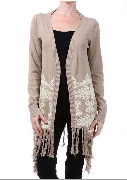 Glad To Meet You Printed Cardigan-Pink