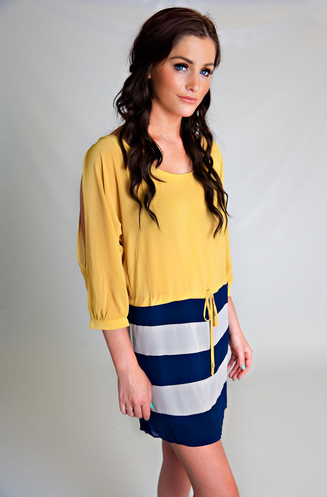 Going Nautical Dress Yellow