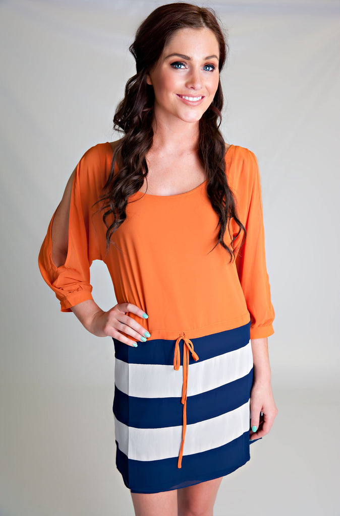 Going Nautical Dress Orange