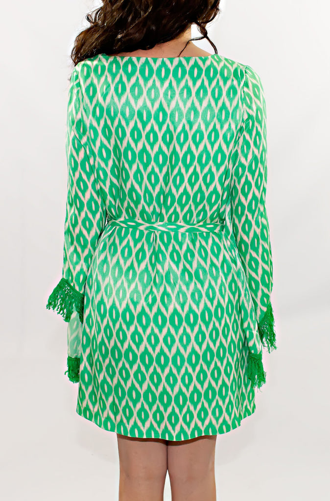 Miss Me Green Print Dress