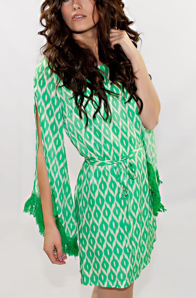 Miss Me Green Print Dress