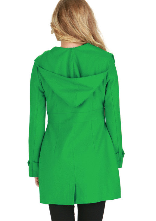 Green WIth Envy Hooded Coat