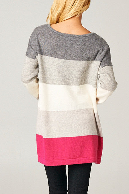 Keep Me Warm Striped Sweater-Yellow