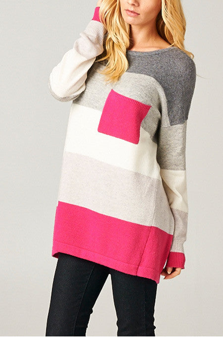 Keep Me Warm Striped Sweater-Yellow