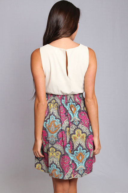 Inspire Me Print Dress-Cream