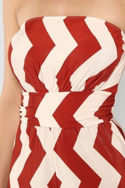 Summer Waves Jumpsuit- Rust