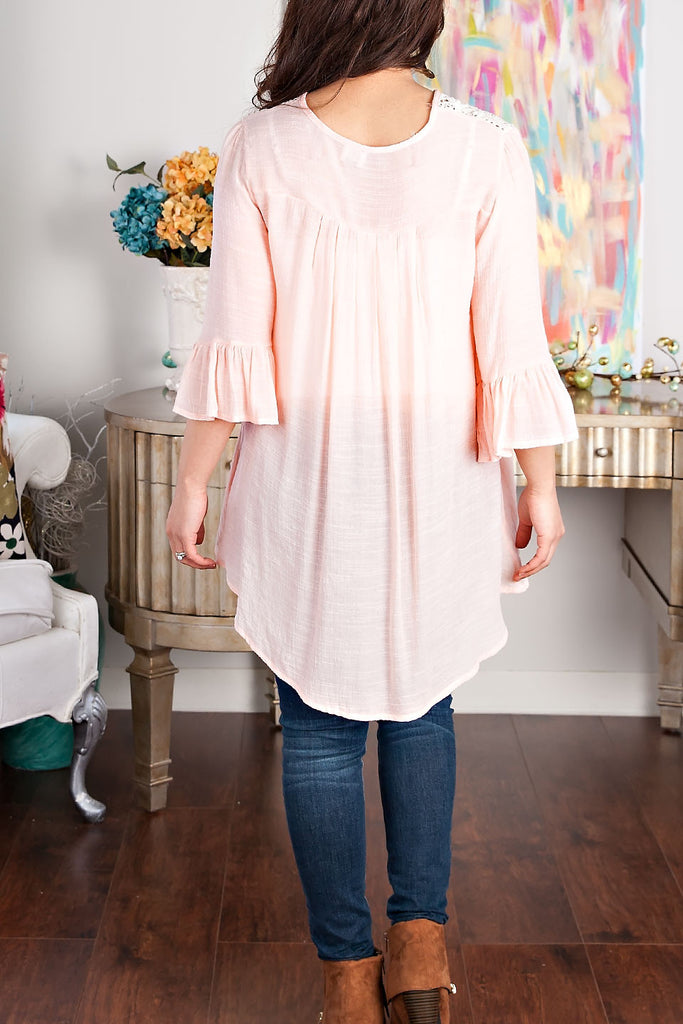 Just Like Vacation Top-Peach
