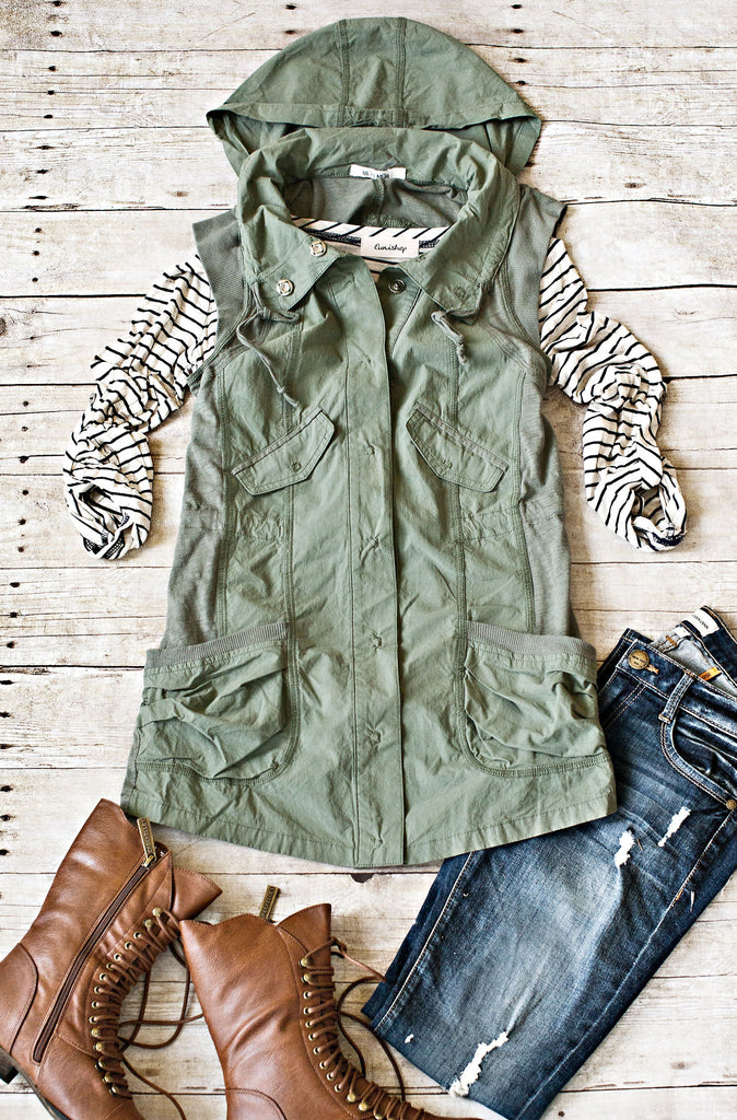 Keep It Real Vest-Olive