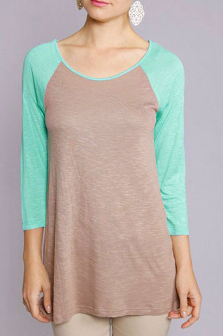 Keep Your Cool Top-Mint-Taupe