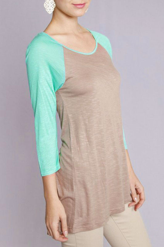 Keep Your Cool Top-Mint-Taupe