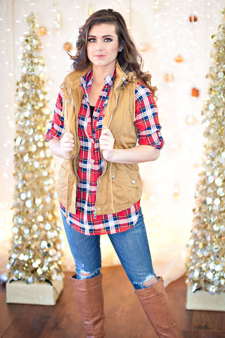 Lakewood Fur Lined Vest-Mustard