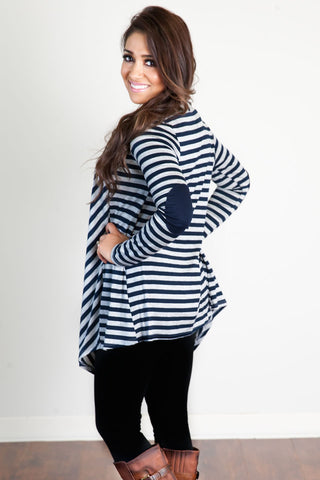 The Grab And Go Cardigan-Heather Grey/Navy