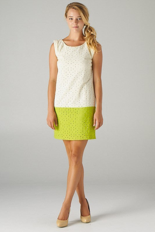 Eyelet Accent Shift Dress