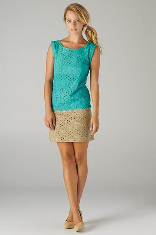 Eyelet Accent Shift Dress