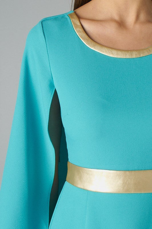 Trevi Fountain Gold Mint Dress