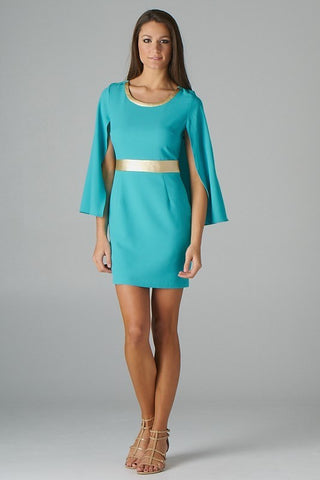 Trevi Fountain Gold Mint Dress