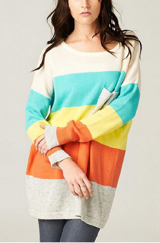 Let It Snow Striped Sweater-Orange