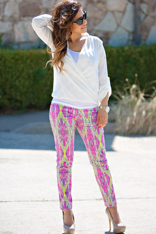Light Up The Room Skinny Jeans-Pink
